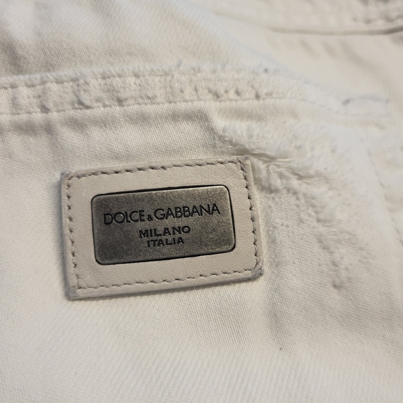 Dolce & Gabbana White Distressed Skinny Jeans Cute Fit - Sz 40